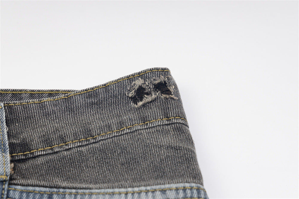Distressed Washed Jeans Men And Women